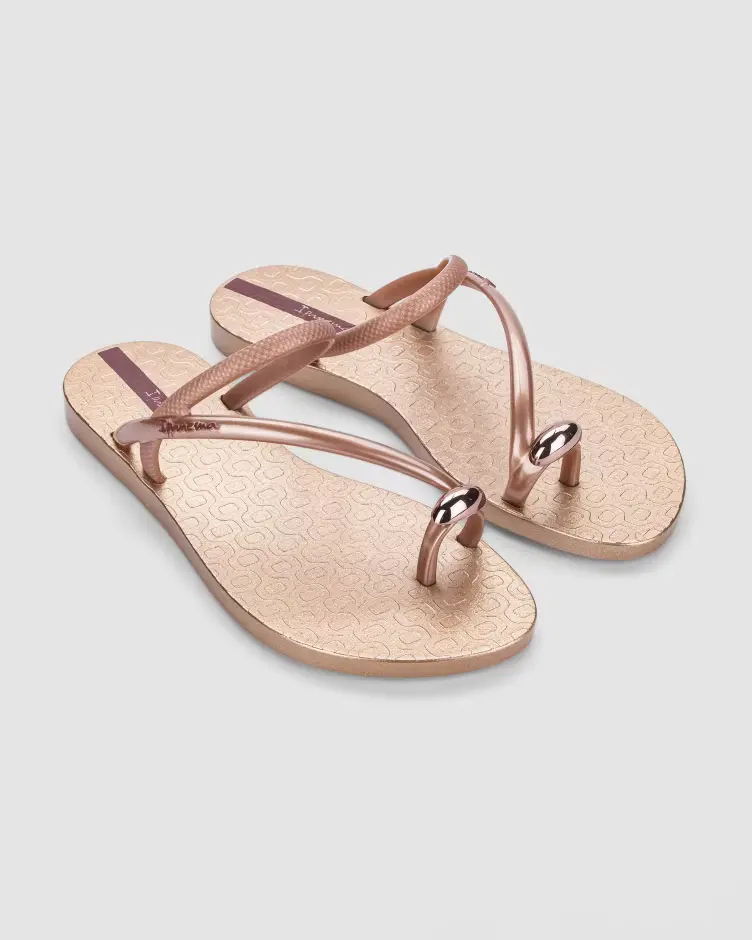 Kit Glam Ring: chinelo marrom