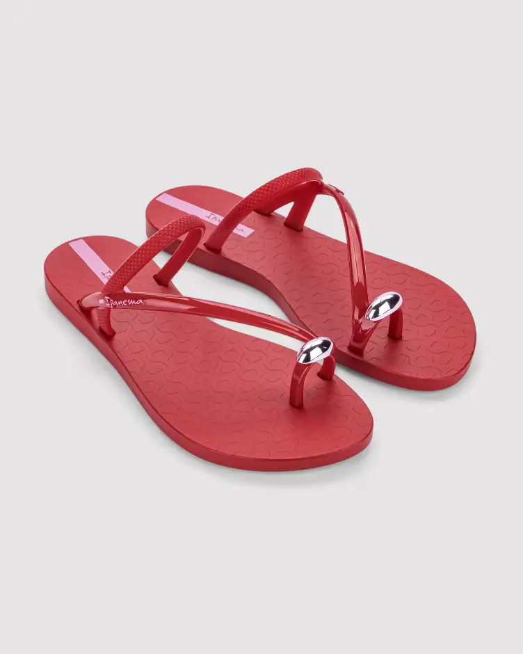 Kit Glam Ring: chinelo vermelho